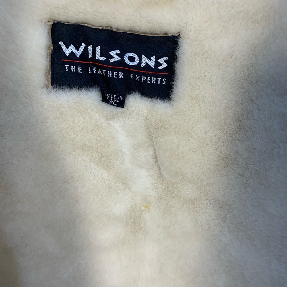 Wilson’s VTG 90s y2k Cropped Suede Leather Faux Fur Lined Jacket Tan - Picture 15 of 16